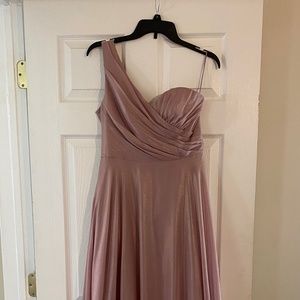 Rose gold bridesmaid dress long